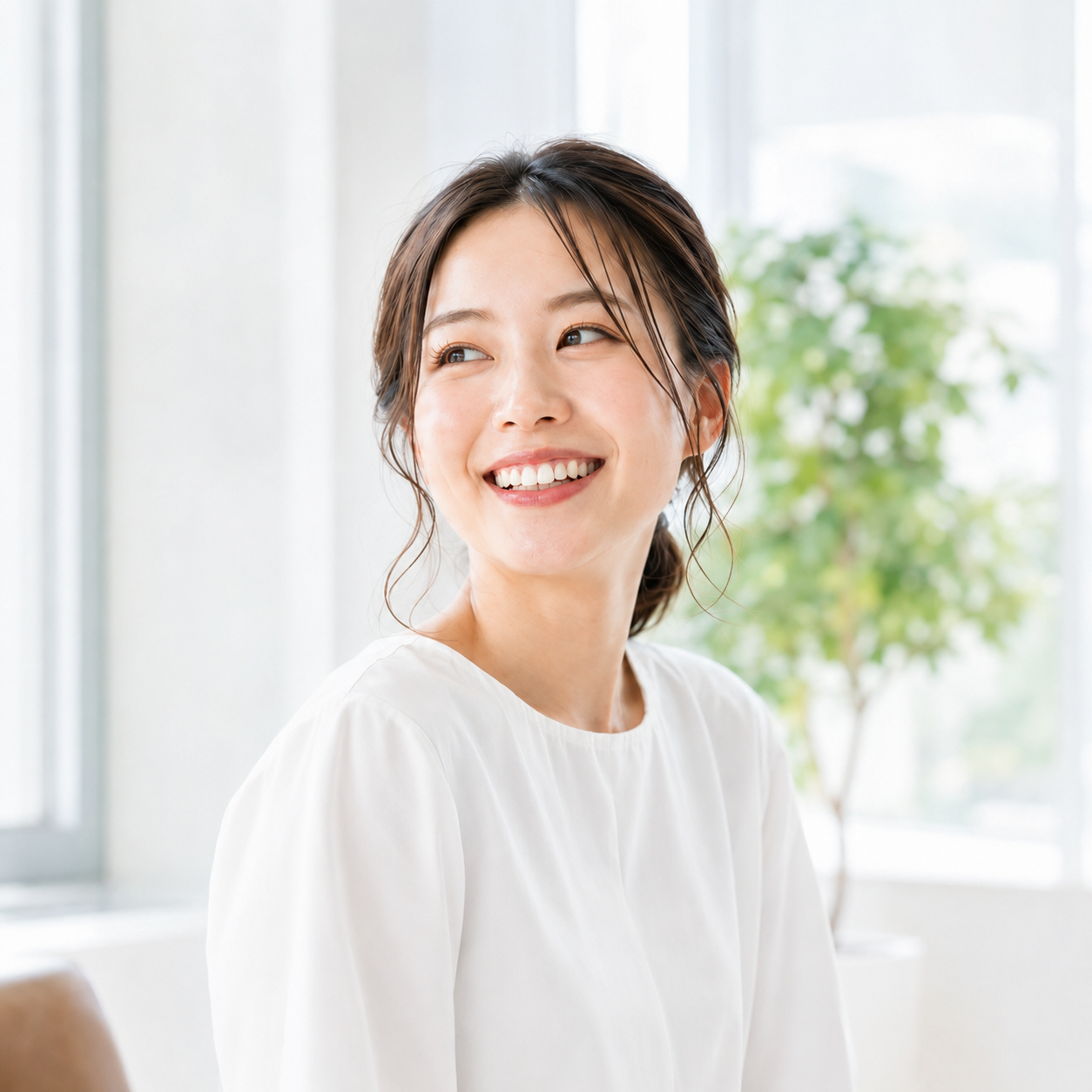 笑顔の成人女性